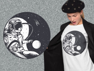 Astronaut Yin Yang Space