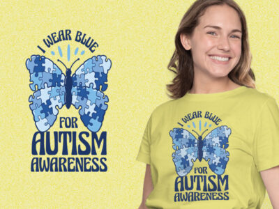 Autism Awareness Puzzle Butterfly kaos