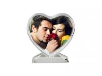 sablon Crystal Heart polos custom dengan desain atau foto sendiri