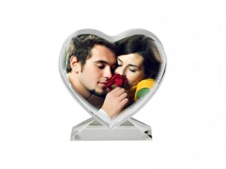 sablon Crystal Heart polos custom dengan desain atau foto sendiri