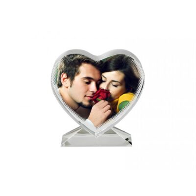 sablon Crystal Heart polos custom dengan desain atau foto sendiri