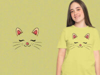 Cute Sleeping Cat Face kaos