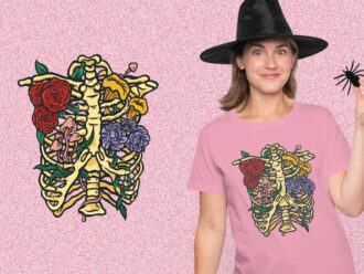 kaos sablon dengan tulisan – Flowers And Mushrooms kaos