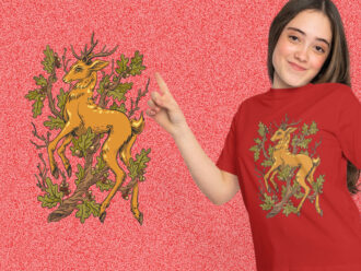 Forest Deer Illustration kaos