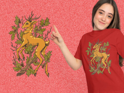Forest Deer Illustration kaos