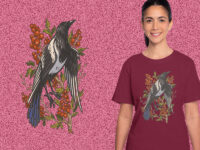 Magpie Bird and Cranberry Plant kaos