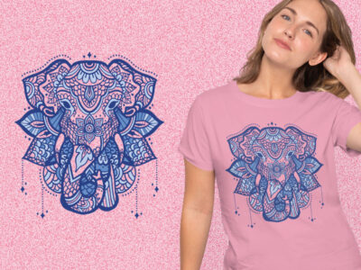 Mandala Elephant Head kaos