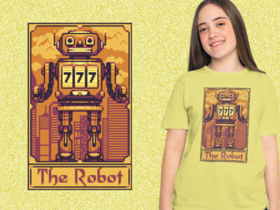 Pixel tarot card robot kaos