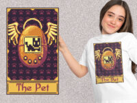 Pixel tarot card retro kaos