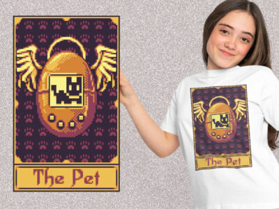 Pixel tarot card retro kaos
