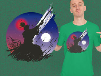 Samurai Warrior Under Moon