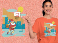 Santa playing  Basketball