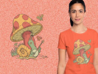 Snail Playing Banjo And Mushroom kaos