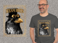 Steampunk raven bird with hat kaos